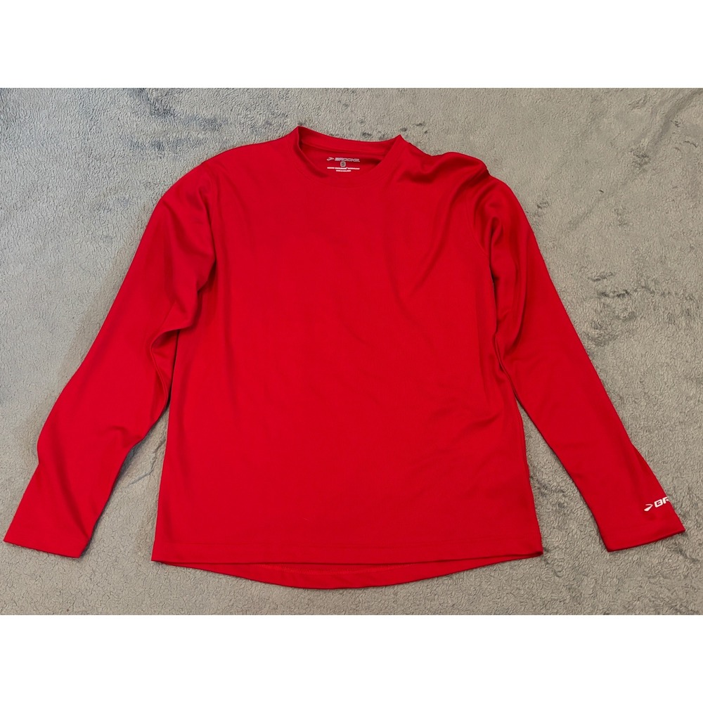 Brooks Mens Equilibrium Technology Long Sleeve Running Shirt Red Small 210067